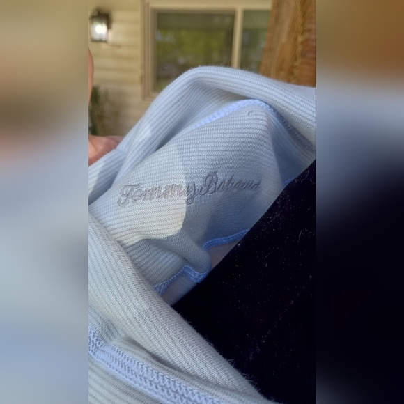 Tommy Bahama Reversable Light Gray Quarter-Zip Pullover Sweater Tunic_Large - Picture 5 of 7